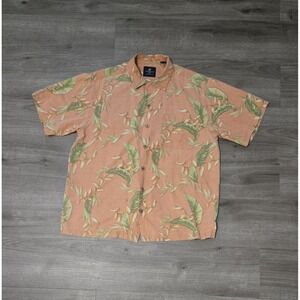Caribbean Joe Island Supply Co Silk Mens‎ Size Large Button Up Floral Shirt